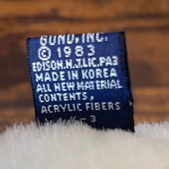 Gund Collector's Classics 1984 GUNDY WHITE TEDDY BEAR 8" Plush STUFFED ANIMAL - Picture 6 of 9